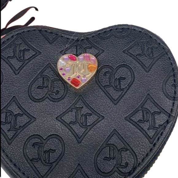 Juicy Couture Black Heart-Shaped Coin Purse NWT - Picture 3 of 5